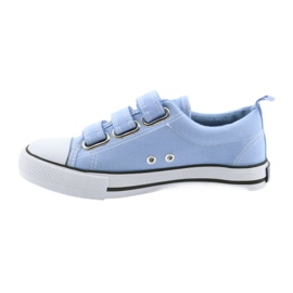 Sneakers American Club blu LH49 velcro bianco 2