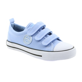 Sneakers American Club blu LH49 velcro bianca 1