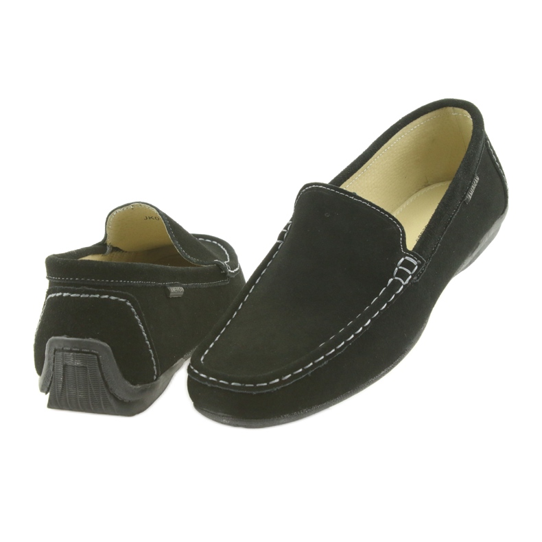 Mocassini scarpe da uomo in pelle American Club 01/2019 nero 5