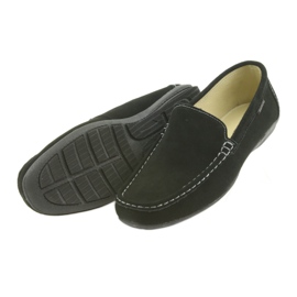 Mocassini scarpe da uomo in pelle American Club 01/2019 nero 4