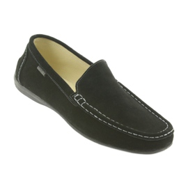 Mocassini scarpe da uomo in pelle American Club 01/2019 nero 1