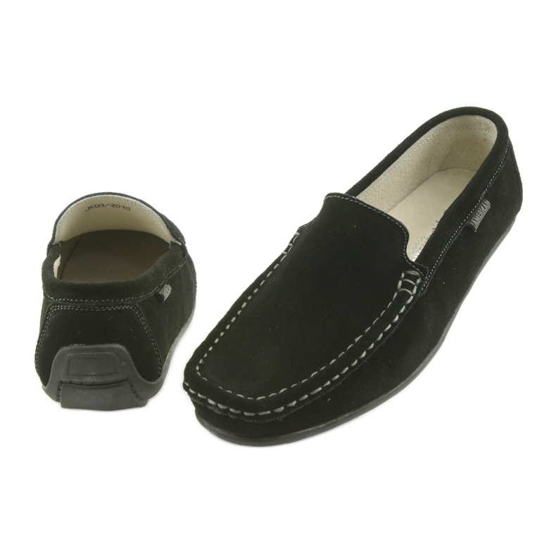 Mocassini Scarpe da donna in pelle American Club JK03 nero 5