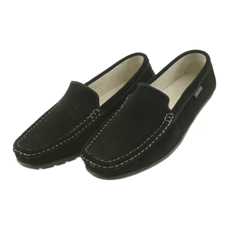Mocassini Scarpe da donna in pelle American Club JK03 nero 3