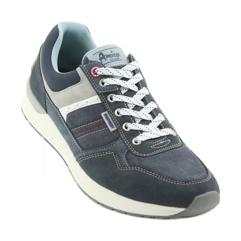 American Club Scarpe sportive in denim da uomo ADI American RH17 grigio blu navy 1