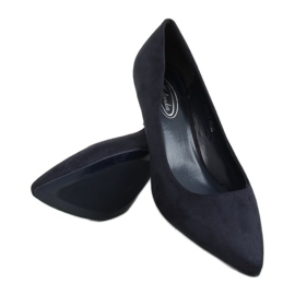 Décolleté con tacco basso blu navy 123-2 Blue 1