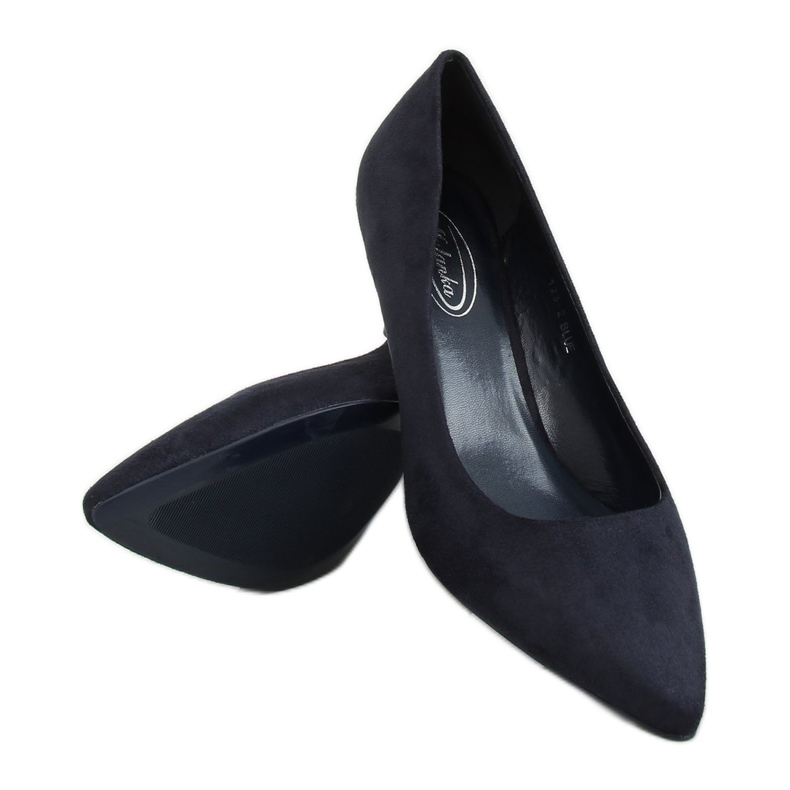 Décolleté con tacco basso blu navy 123-2 Blue 1