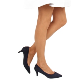 Décolleté con tacco basso blu navy 123-2 Blue 2
