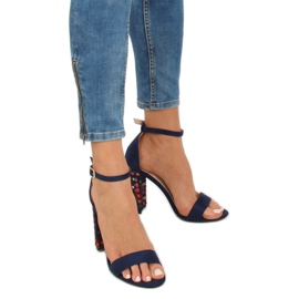 Sandali blu navy con tacco alto 708-24 Navy multicolore 1