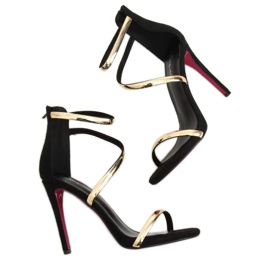 Sandali neri su tacco alto 988-58 Black nero 1