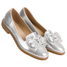 Forever Folie Ballerina d'argento con un fiocco grigio 1