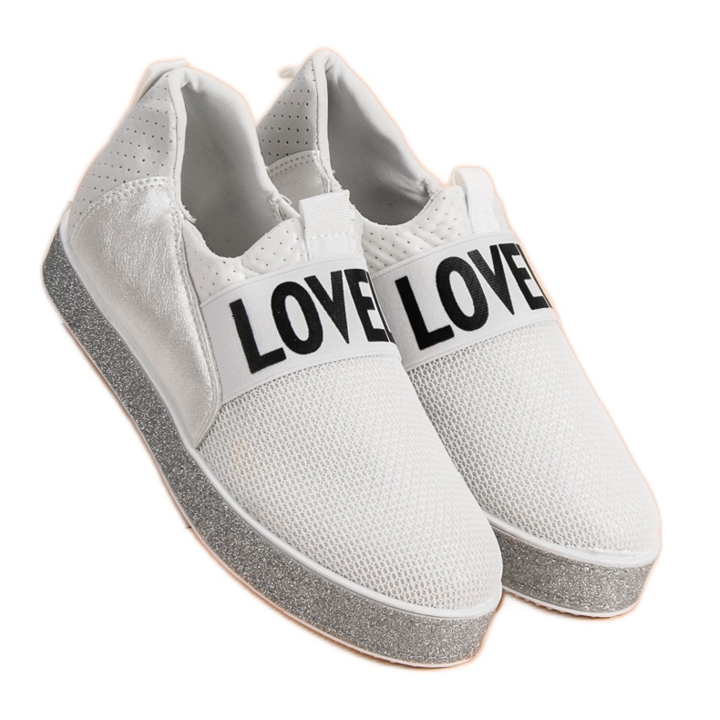 Bestelle Sneakers Slip-on Con Glitter bianca 2