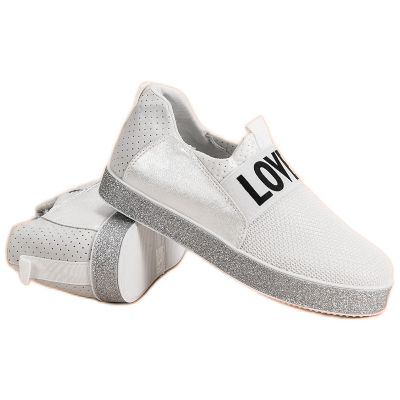 Bestelle Sneakers Slip-on Con Glitter bianca 1