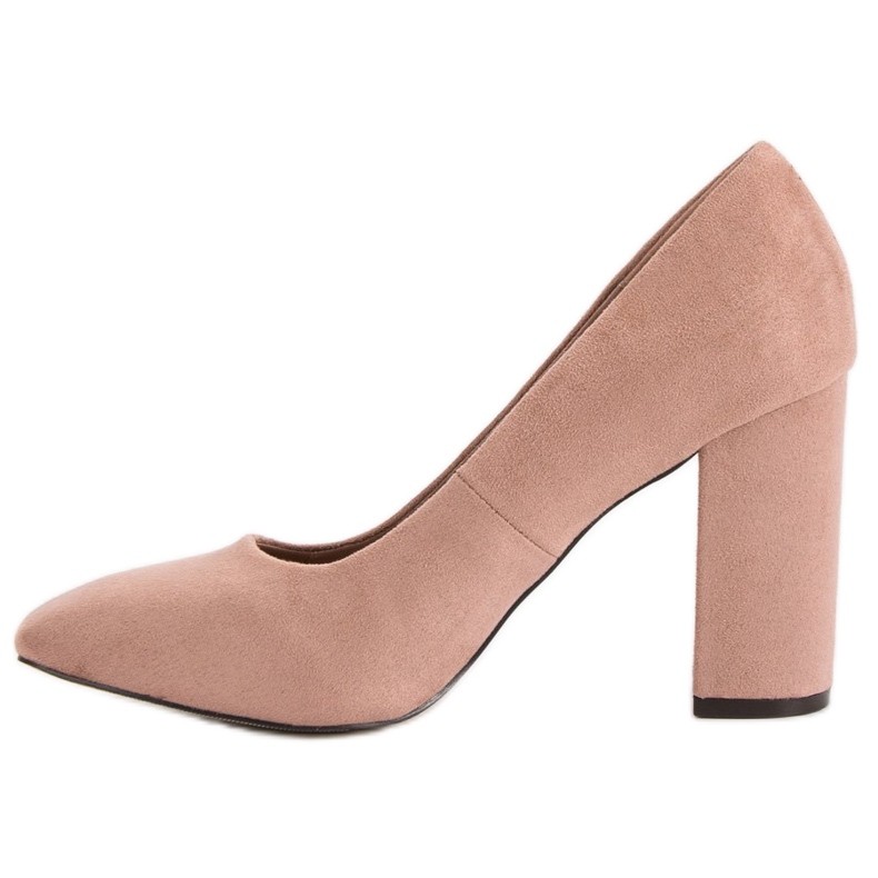 Sweet Shoes Décolleté in pelle scamosciata su un pilastro rosa 1