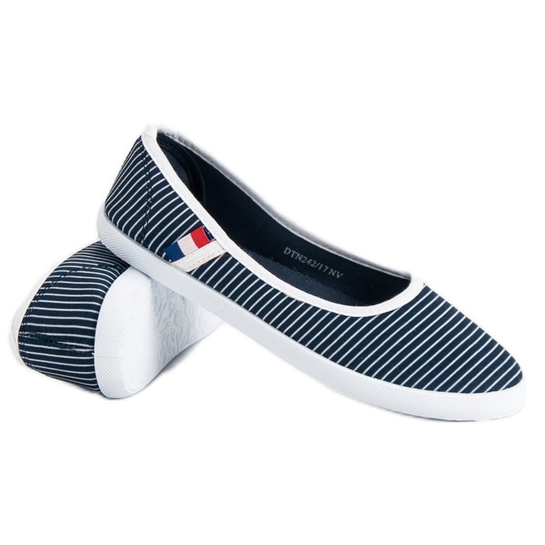 McKey Ballerina In Tessuto Con Righe bianco blu 1
