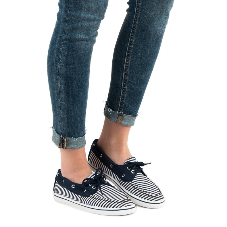 McKey Mocassini blu alla moda bianco 2