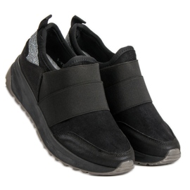 Ideal Shoes Comode scarpe da ginnastica slip-on nero 1