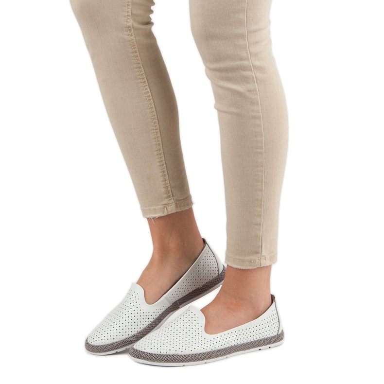 Filippo Signori traforati in pelle bianca 1