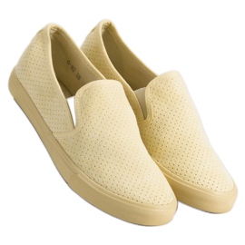 Sneakers Slip On in pelle scamosciata giallo 1