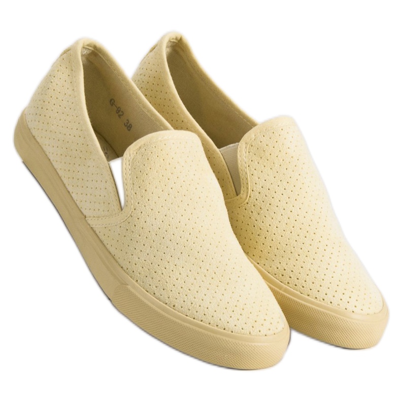Sneakers Slip On in pelle scamosciata giallo 1