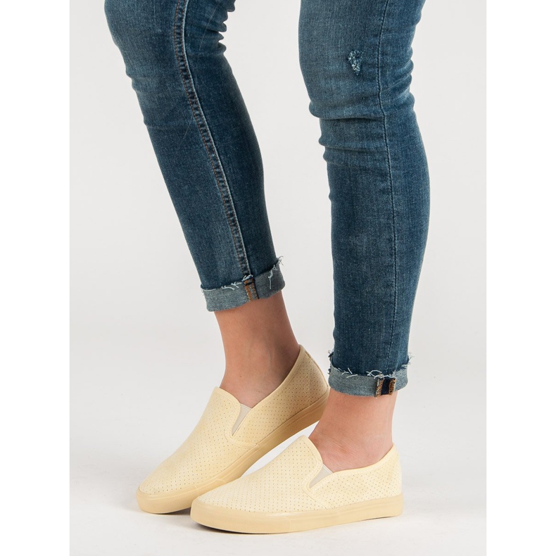 Sneakers Slip On in pelle scamosciata giallo 2