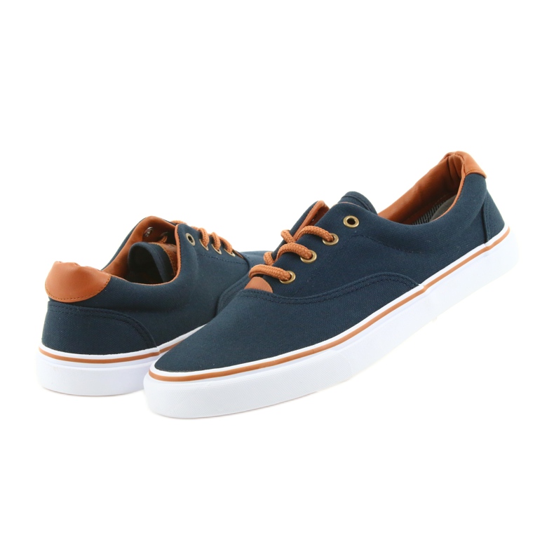 American Club Sneakers uomo blu navy LH03 marrone 5