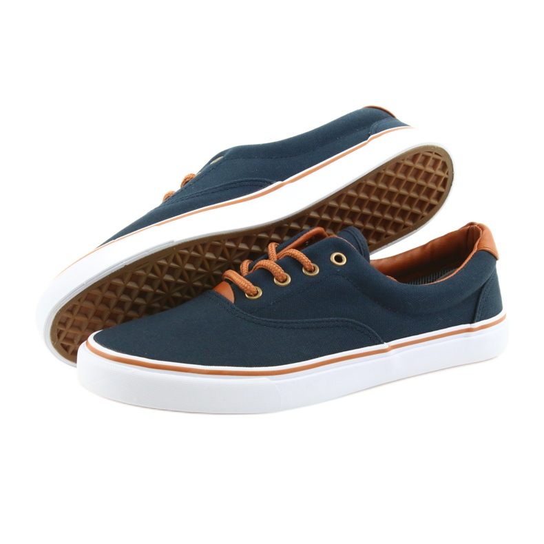 American Club Sneakers uomo blu navy LH03 marrone 4