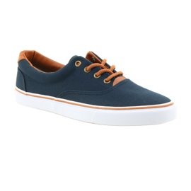 American Club Sneakers uomo blu navy LH03 marrone 1