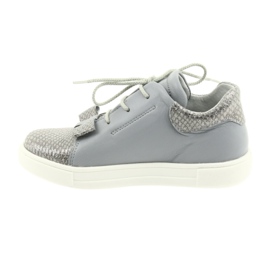 Scarpe da bambina in pelle RenBut 3303, grigio e argento 2