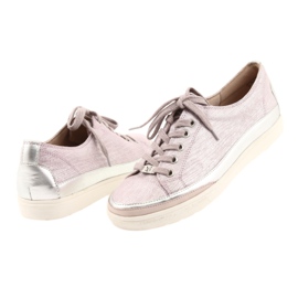 Sneakers sportive in pelle Caprice 23654 grigio rosa 5