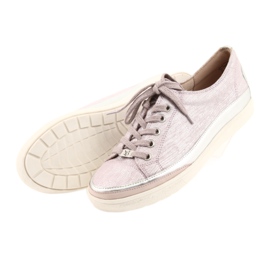 Sneakers sportive in pelle Caprice 23654 grigio rosa 4