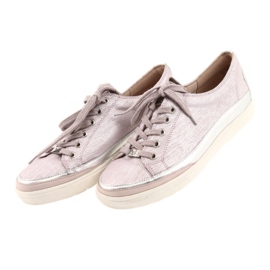 Sneakers sportive in pelle Caprice 23654 grigio rosa 3