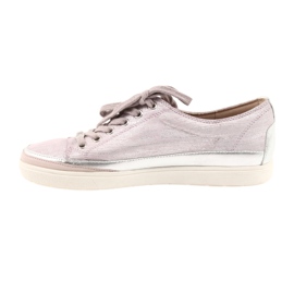 Sneakers sportive in pelle Caprice 23654 grigio rosa 2