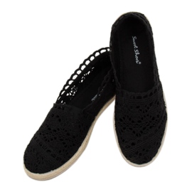 Espadrillas nere in pizzo JX1020 Black nero 2
