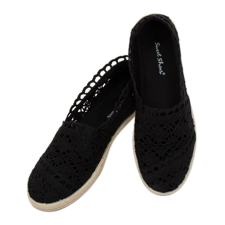 Espadrillas nere in pizzo JX1020 Black nero 2