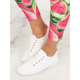 Sneakers da donna bianche e rosa BO-1 Pink bianca 1