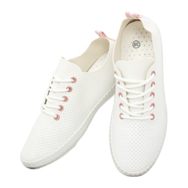 Sneakers da donna bianche e rosa BO-1 Pink bianco 2