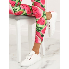 Sneakers da donna rosse e bianche BO-1 Red bianca 1