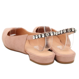 Ballerine con tacco aperto rosa LS5028 Beige 2