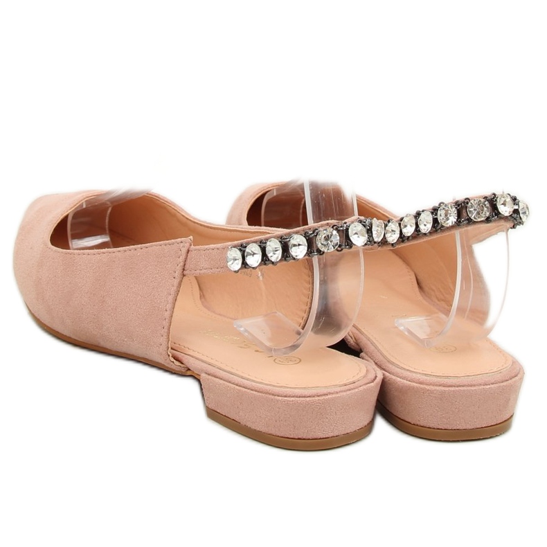 Ballerine con tacco aperto rosa LS5028 Beige 2