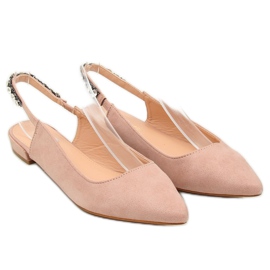 Ballerine con tacco aperto rosa LS5028 Beige 1