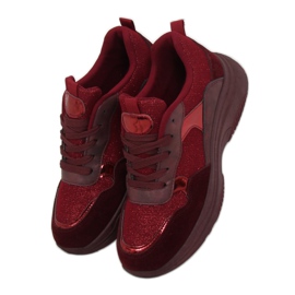 B318-18 Scarpe sportive bordeaux vino rosso 1