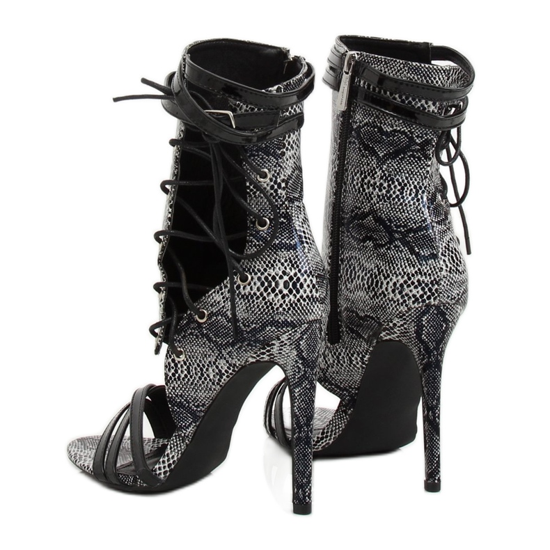 Stivali in pelle di serpente nero JR-041 Nero 2