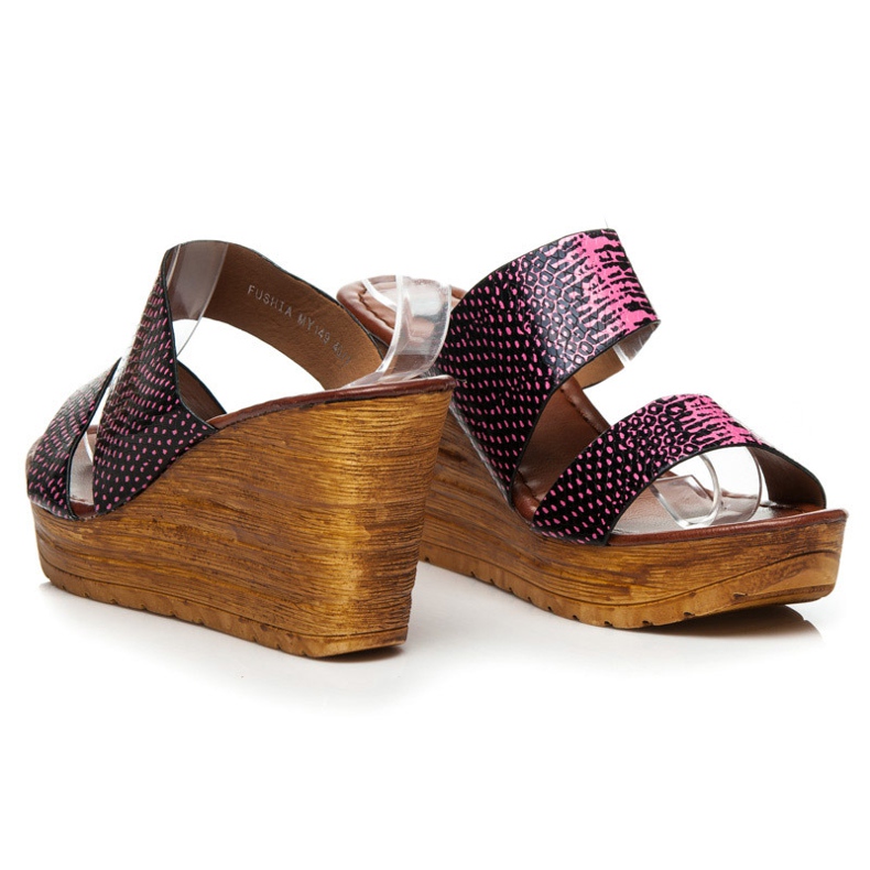 Sergio Todzi Sandali con zeppa nero rosa 1