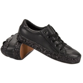Sneakers Con Suola Glitter nero 1