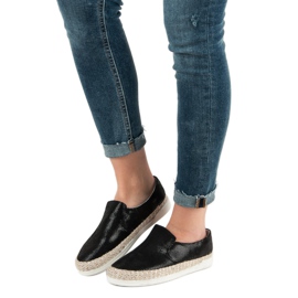Filippo Espadrillas in pelle nera nero 1
