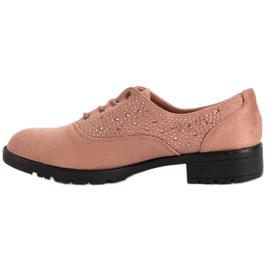 Scarpe brogue in camoscio cipria rosa 2