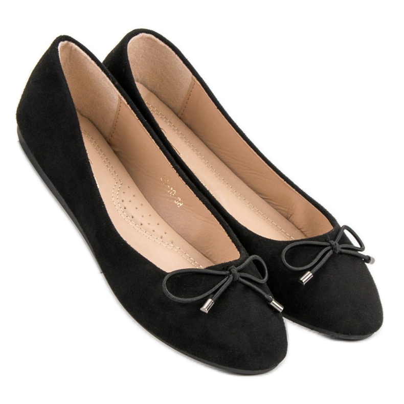 Ballerine Scamosciate Con Fiocco nero 1