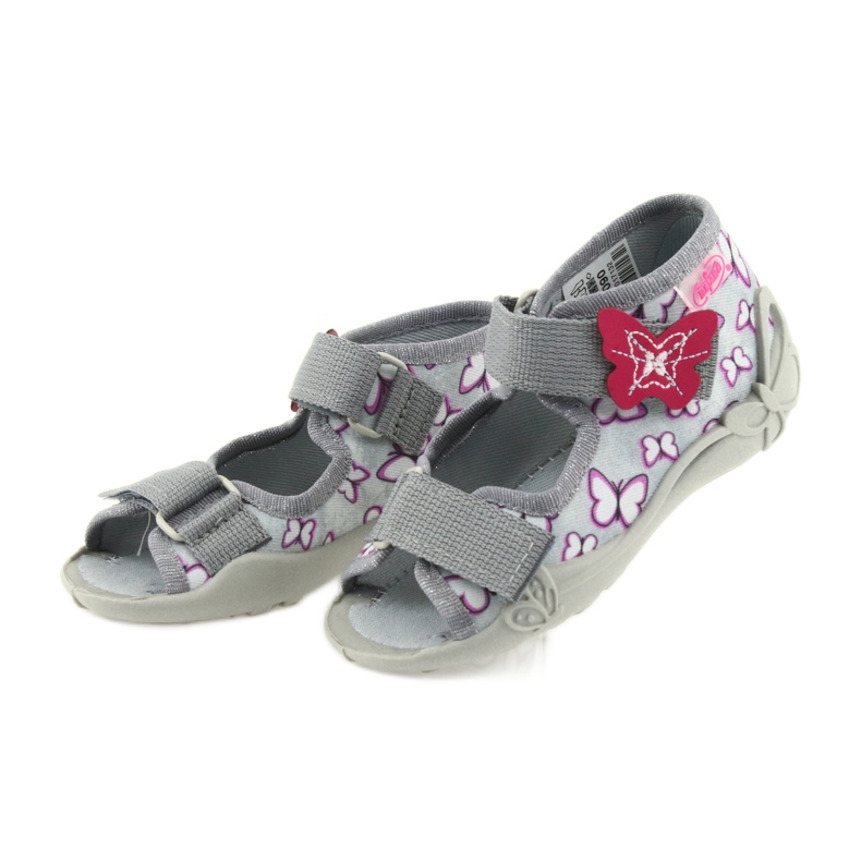 Sandali Befado scarpe per bambini 242P090 viola grigio rosa 3
