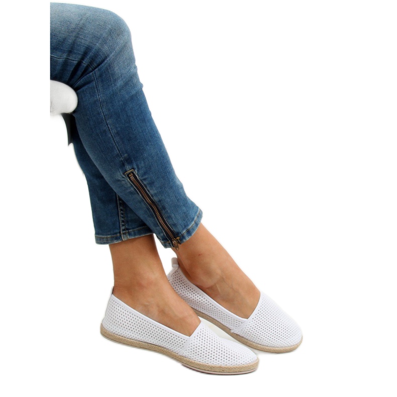 Espadrillas in rete bianca JX1029 White bianco 2