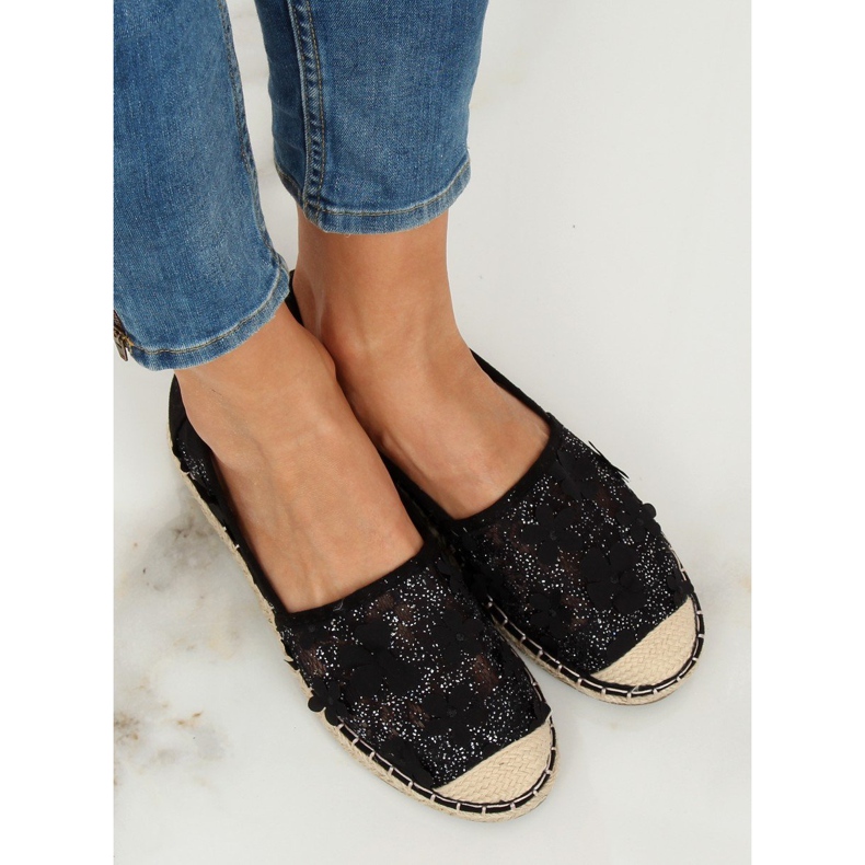 Espadrillas nere in pizzo MB188-225 Black nero 1